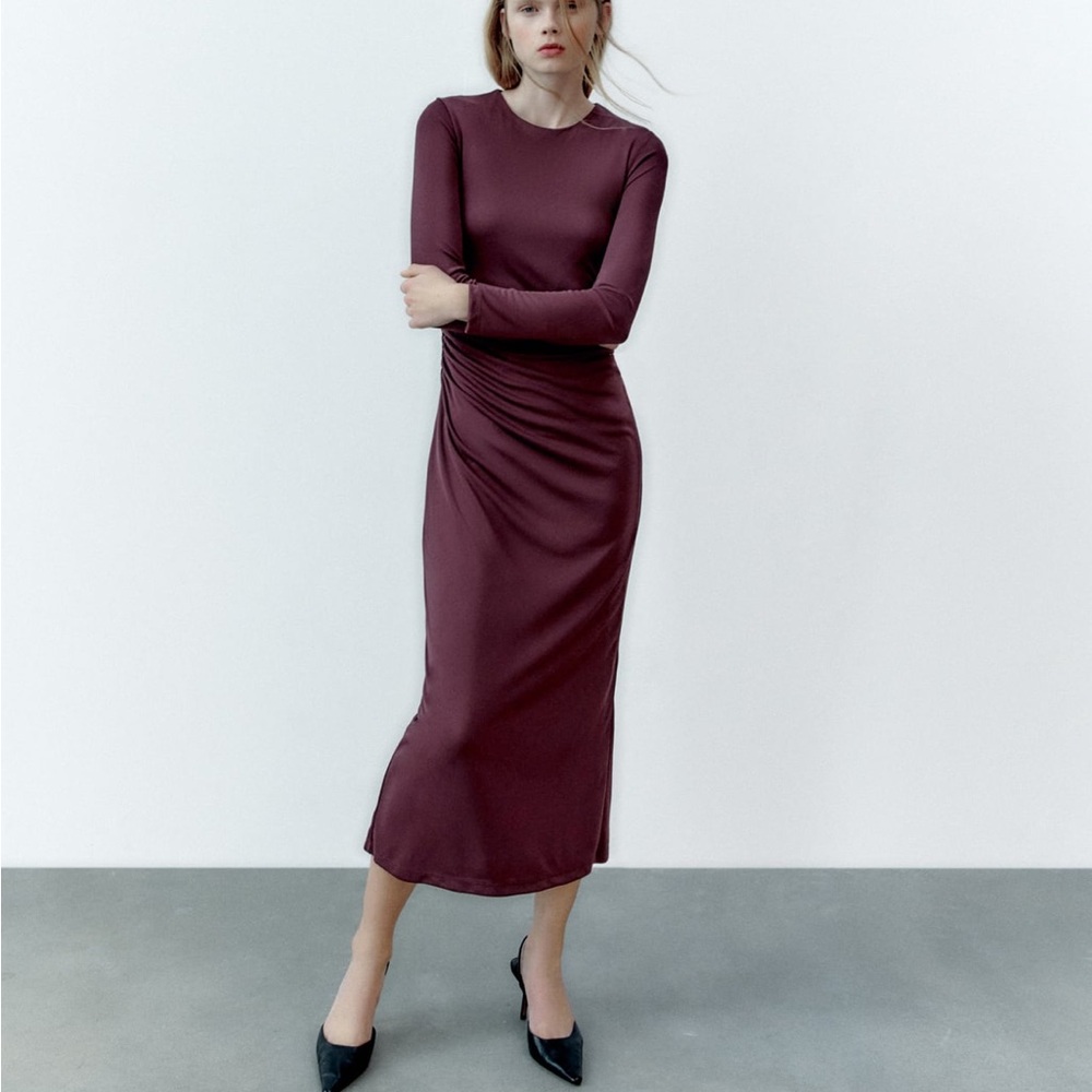 Zara gathered midi dress